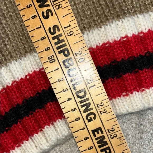 URBAN OUTFITTERS Brown Red Oversized Striped Boyfriend Sweater Wool Blend Size S - Picture 7 of 7